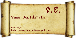 Vass Boglárka névjegykártya