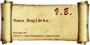 Vass Boglárka névjegykártya